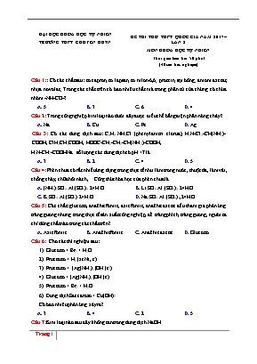 Đề thi thử THPT Quốc gia môn Hóa học lần 2 năm 2017 - Trường THPT chuyên Khoa học Tự nhiên (Có đáp án)